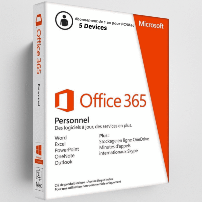 Microsoft Office 365 pour PC / Mac / Android / iOS- 1 An